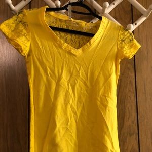 Yellow lace shirt